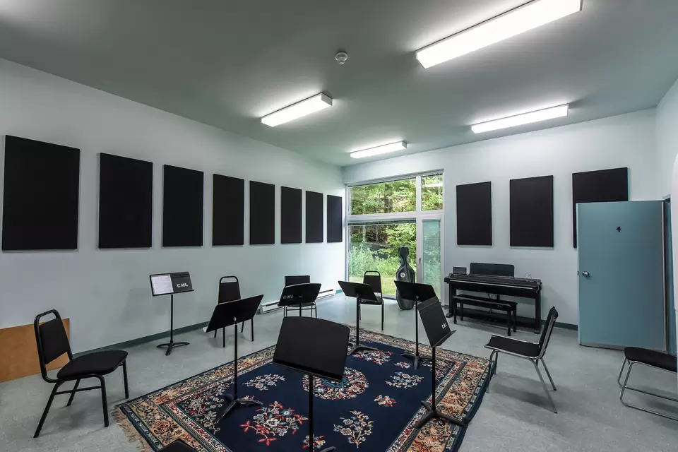 Studio with chairs and music stands