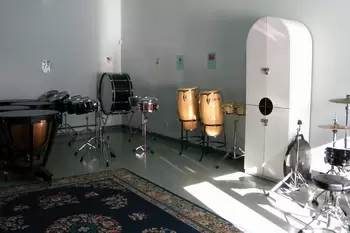 Studio with percussion instruments